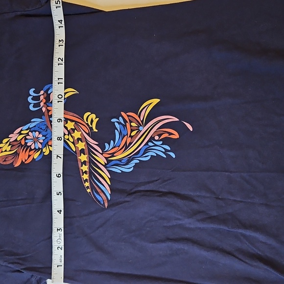 Phoenix Rising Multicolor Blue Tee Kids Medium Stars & Flowers - Picture 4 of 5